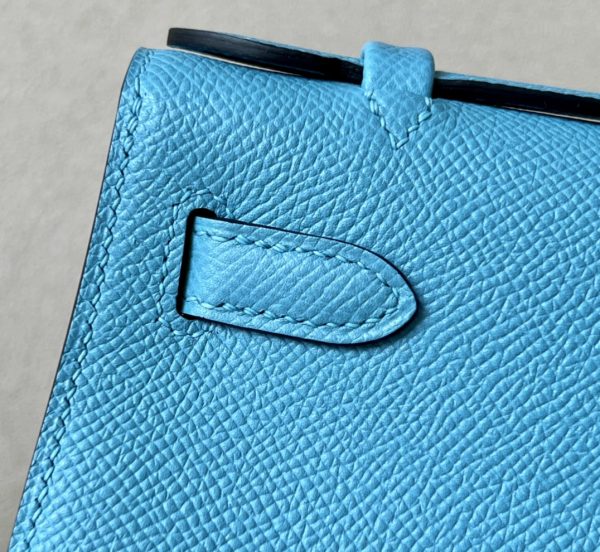Kelly Pochette Epsom Blue du Nord (P3) Palladium Hardware - Image 7