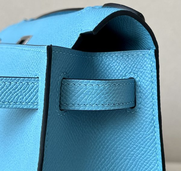 Kelly Pochette Epsom Blue du Nord (P3) Palladium Hardware - Image 5