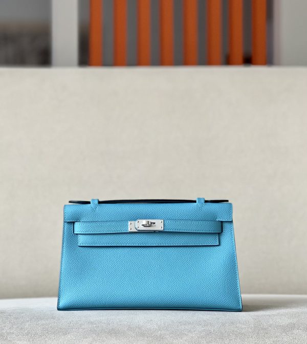 Kelly Pochette Epsom Blue du Nord (P3) Palladium Hardware