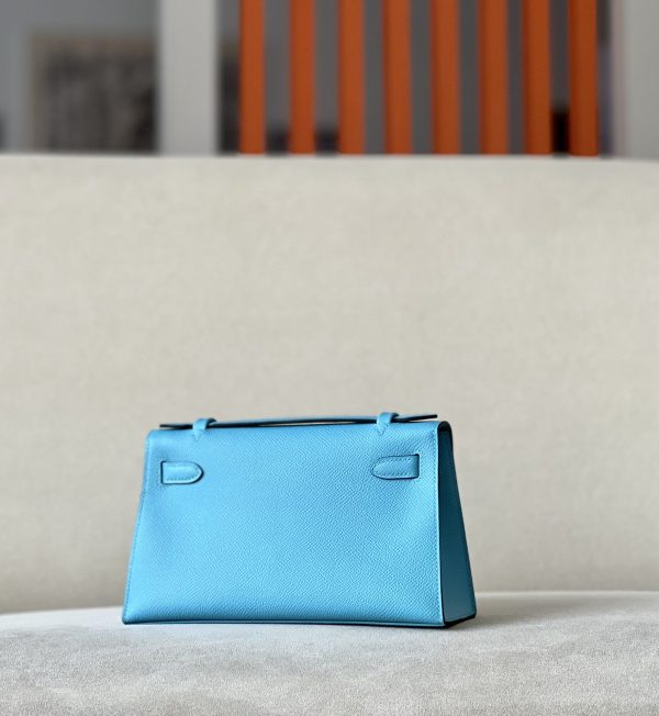 Kelly Pochette Epsom Blue du Nord (P3) Palladium Hardware - Image 2
