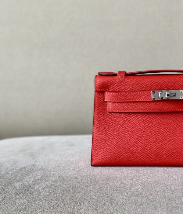 Kelly Pochette Epsom Bougainviuier (A5) Palladium Hardware - Image 11