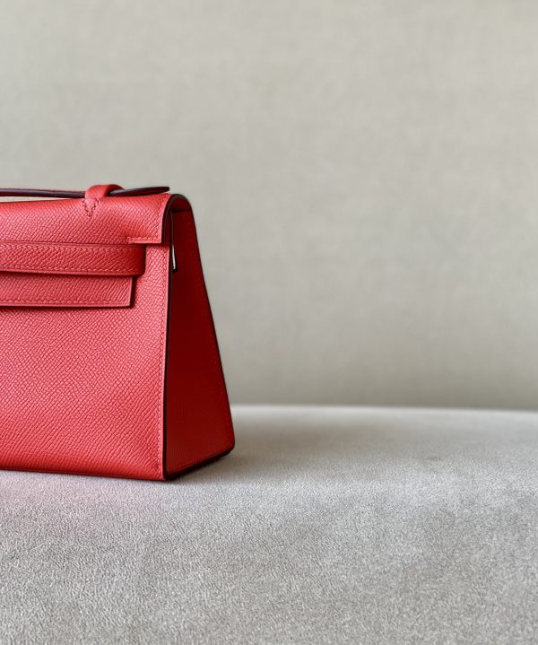 Kelly Pochette Epsom Bougainviuier (A5) Palladium Hardware - Image 9