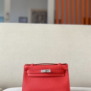 Kelly Pochette Epsom Bougainviuier (A5) Palladium Hardware