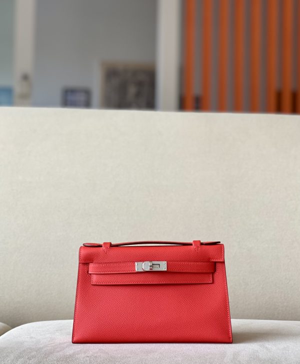 Kelly Pochette Epsom Bougainviuier (A5) Palladium Hardware