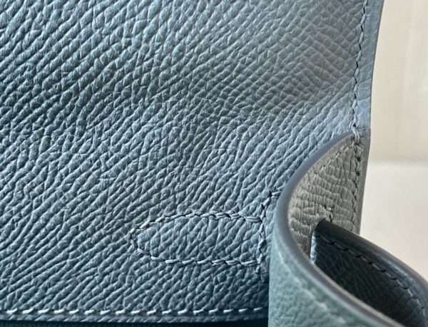 Kelly Pochette Epsom Vert Amande (63) Palladium Hardware - Image 7