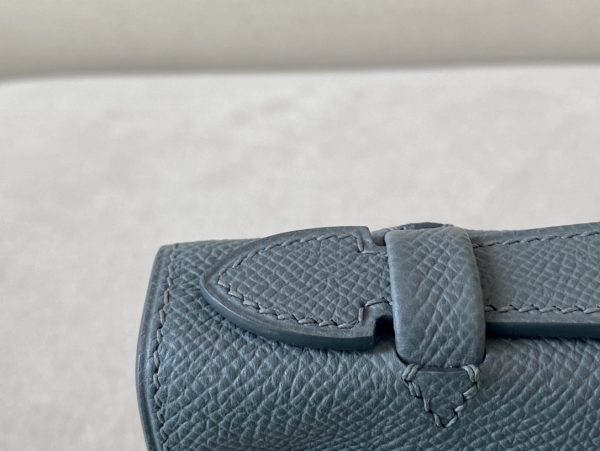 Kelly Pochette Epsom Vert Amande (63) Palladium Hardware - Image 4