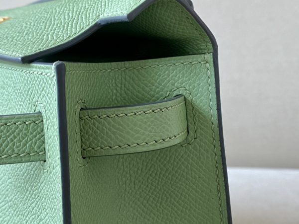 Kelly Pochette Epsom Vert Criquet  (3I) Gold Hardware - Image 6