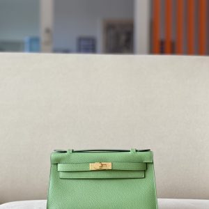 Kelly Pochette Epsom Vert Criquet  (3I) Gold Hardware