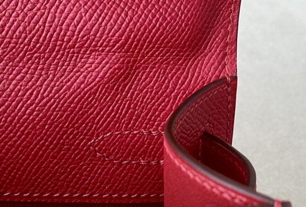 Kelly Pochette Epsom Rouge Casaque (Q5) Palladium Hardware - Image 7