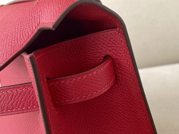 Kelly Pochette Epsom Rouge Casaque (Q5) Palladium Hardware - Image 6
