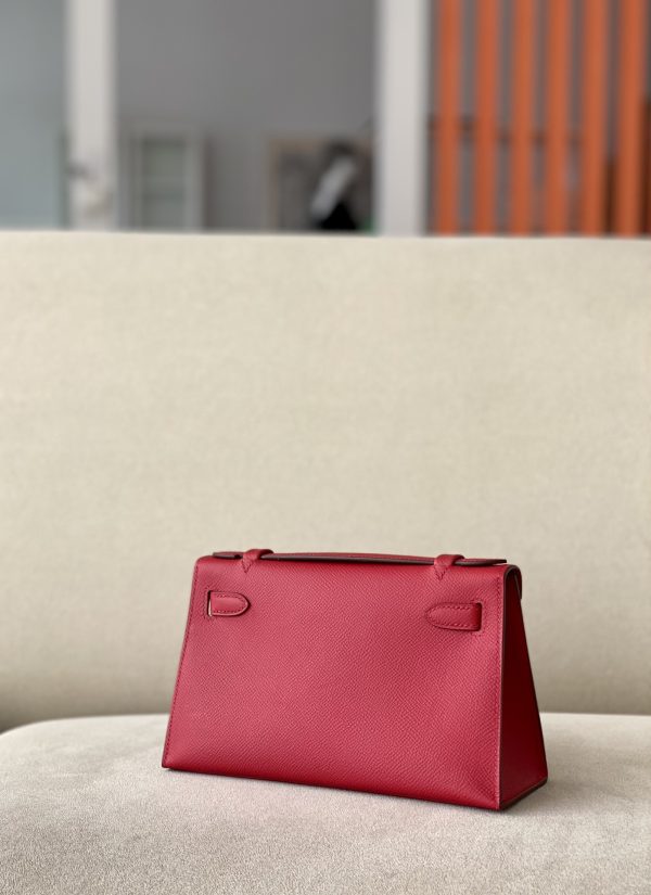 Kelly Pochette Epsom Rouge Casaque (Q5) Palladium Hardware - Image 2