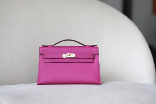 Kelly Pochette Epsom Rose Pourpre (L3) Gold Hardware