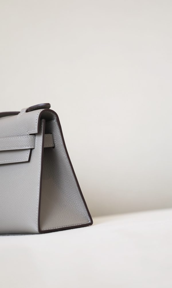 Kelly Pochette Epsom Gris Asphalte (M8) Palladium Hardware - Image 6