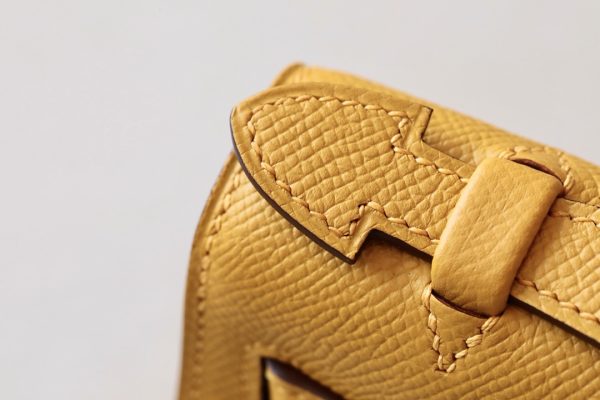 Kelly Pochette Epsom Jaune Amber  (9D) Palladium Hardware - Image 8