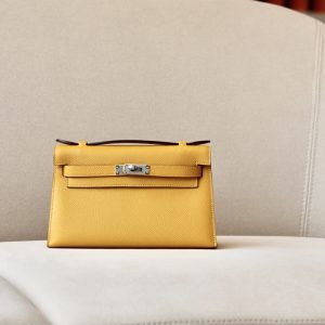 Kelly Pochette Epsom Jaune Amber  (9D) Palladium Hardware
