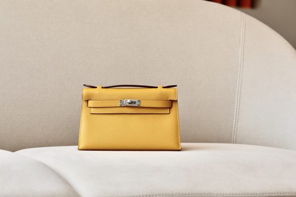 Kelly Pochette Epsom Jaune Amber  (9D) Palladium Hardware