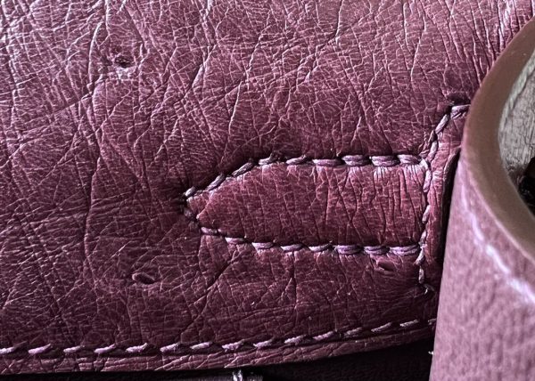 Kelly Pochette Ostrich Rouge Sellier (0G) Gold Hardware - Image 4
