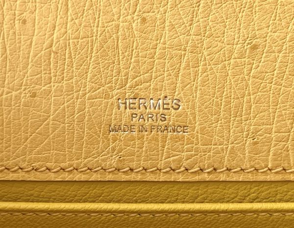 Kelly Pochette Ostrich Jaune Amber (9D) Gold Hardware - Image 6