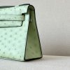 Kelly Pochette Ostrich Granny (K6) Gold Hardware - Image 9