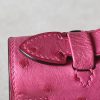 Kelly Pochette Ostrich Vermillon (5E) Palladium Hardware - Image 10