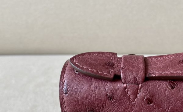 Kelly Pochette Ostrich Bourgogne (F5) Palladium Hardware - Image 10