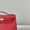 Kelly Pochette Ostrich Braise (95) Gold Hardware - Image 11