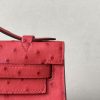 Kelly Pochette Ostrich Braise (95) Gold Hardware - Image 8