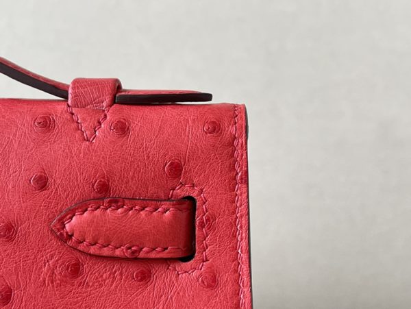 Kelly Pochette Ostrich Braise (95) Gold Hardware - Image 7