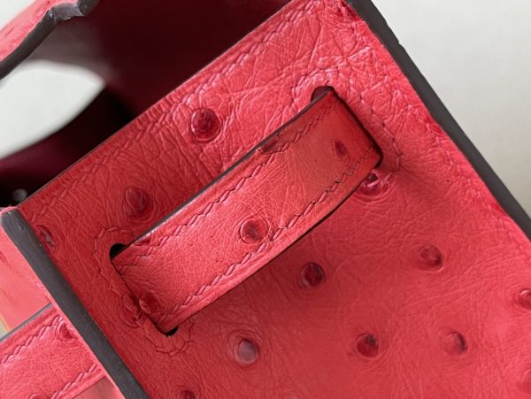 Kelly Pochette Ostrich Braise (95) Gold Hardware - Image 6
