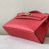 Kelly Pochette Ostrich Braise (95) Gold Hardware - Image 4