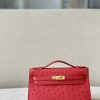 Kelly Pochette Ostrich Braise (95) Gold Hardware