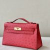 Kelly Pochette Ostrich Braise (95) Gold Hardware - Image 2