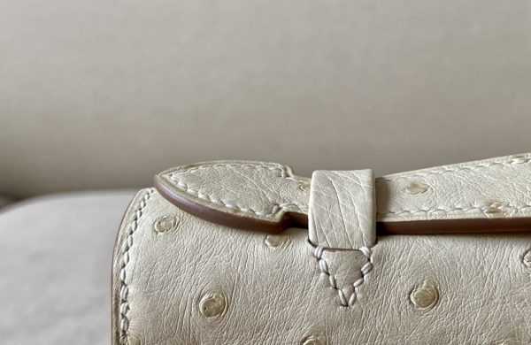 Kelly Pochette Ostrich Parchemin (3C) Palladium Hardware - Image 10
