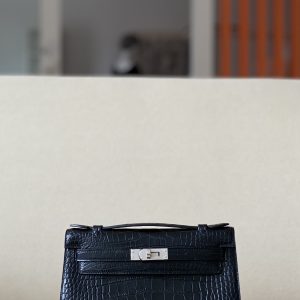 Kelly Pochette Alligator Nior (89) Palladium Hardware