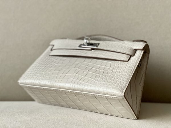 Kelly Pochette Alligator Beton (8L) Palladium Hardware - Image 5