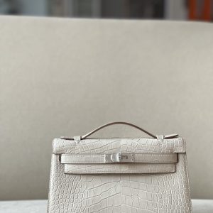 Kelly Pochette Alligator Beton (8L) Palladium Hardware