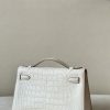 Kelly Pochette Alligator Beton (8L) Palladium Hardware - Image 4