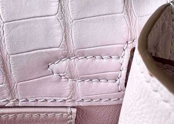 Kelly Pochette Matte Alligator Mauve Pale (09) Palladium Hardware - Image 8