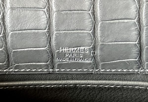 Kelly Pochette Alligator Graphite (88) Palladium Hardware - Image 6
