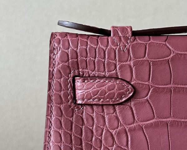 Kelly Pochette Alligator Bois De Rose (G5) Gold Hardware - Image 10