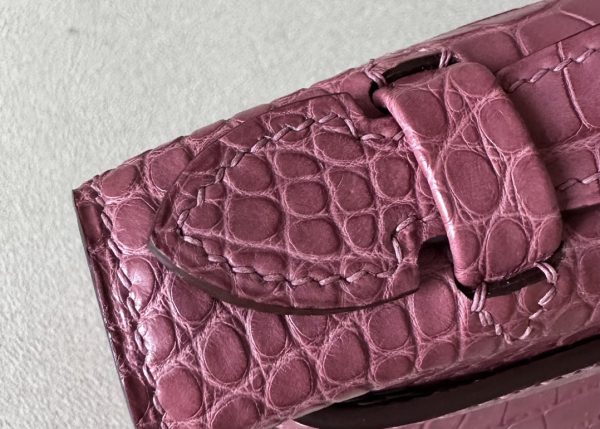 Kelly Pochette Alligator Bois De Rose (G5) Gold Hardware - Image 9