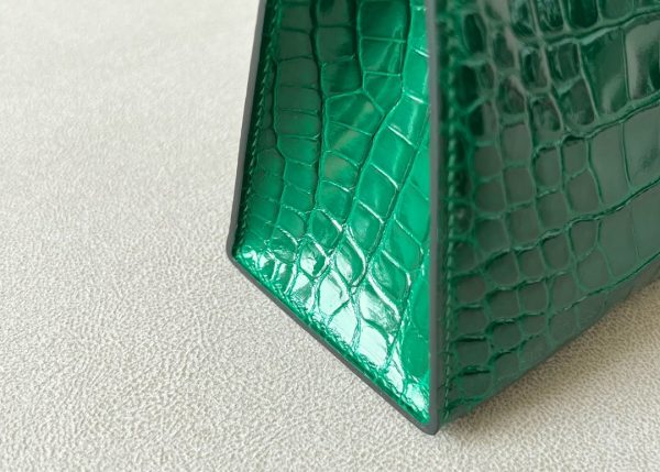 Kelly Pochette Shiny Alligator Vert Emeraude (6Q) Gold Hardware - Image 9