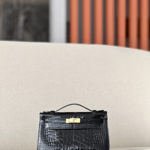 Kelly Pochette Alligator Nior (89) Gold Hardware