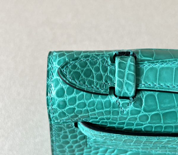 Kelly Pochette Alligator Vert Jade (O6) Gold Hardware - Image 10