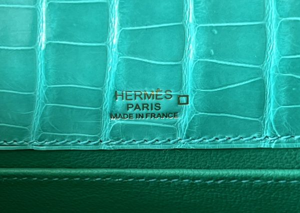 Kelly Pochette Alligator Vert Jade (O6) Gold Hardware - Image 6