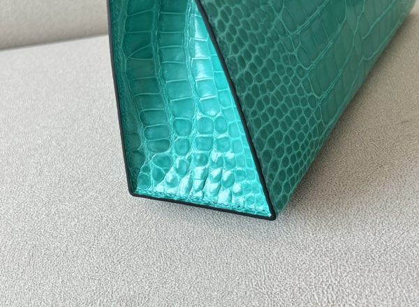 Kelly Pochette Alligator Vert Jade (O6) Gold Hardware - Image 4