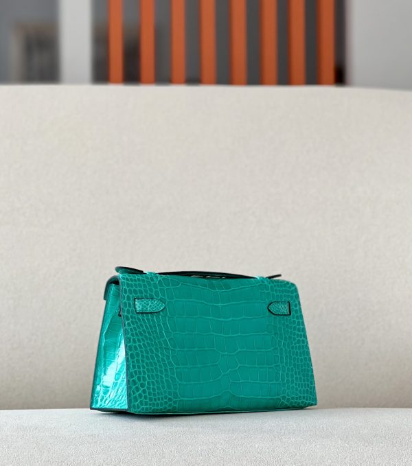 Kelly Pochette Alligator Vert Jade (O6) Gold Hardware - Image 2