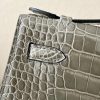 Kelly Pochette Alligator Gris Tourterelle (81) Palladium Hardware - Image 8
