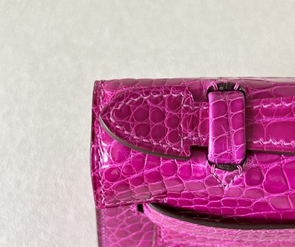 Kelly Pochette Alligator Rose Sheherazade (J5) Gold Hardware - Image 10