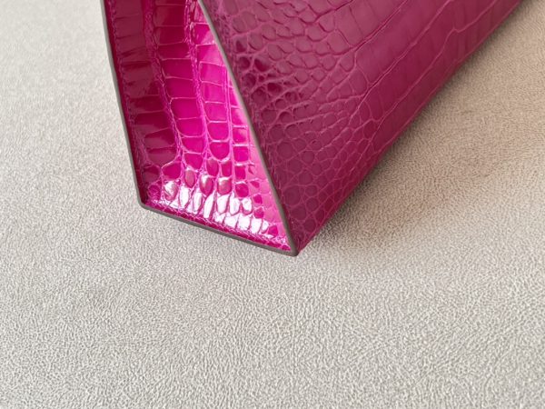 Kelly Pochette Alligator Rose Sheherazade (J5) Gold Hardware - Image 4